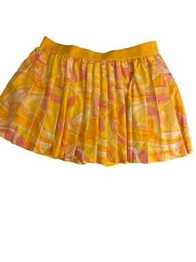 Ideology Yellow & Pink Pleated Summer Skort - M